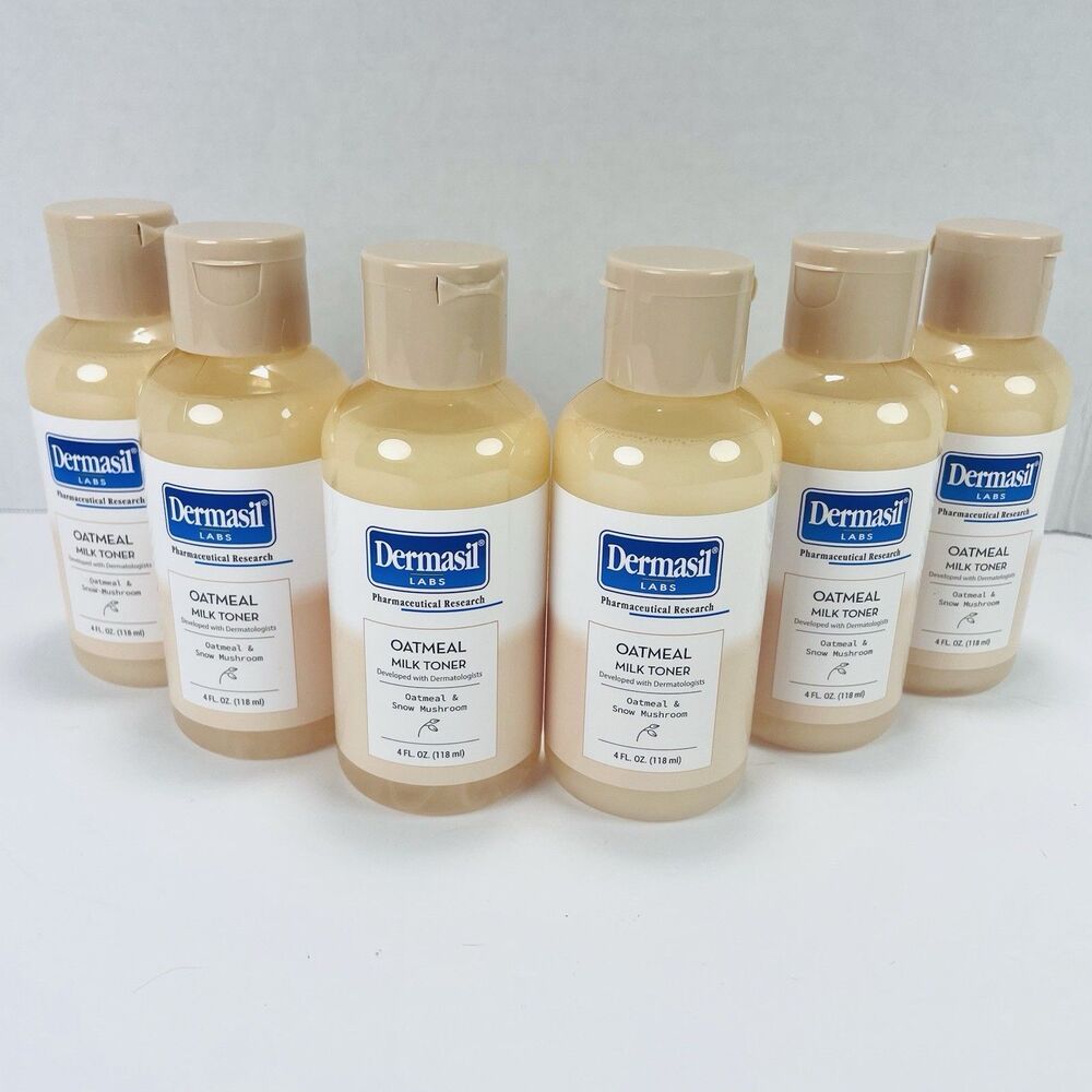 6 Dermasil Oatmeal Milk Toner Oatmeal & Snow Mushroom 4 fl oz Renew Soothe NEW